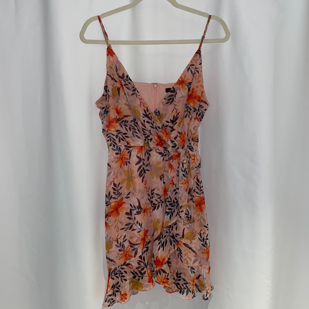 AQUA Floral Wrap Dress